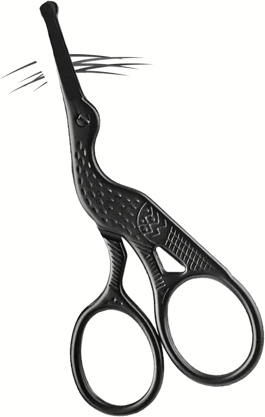Men'S Grooming Nose Hair Trimmer - Black Stork Shape Stainless Steel Facial