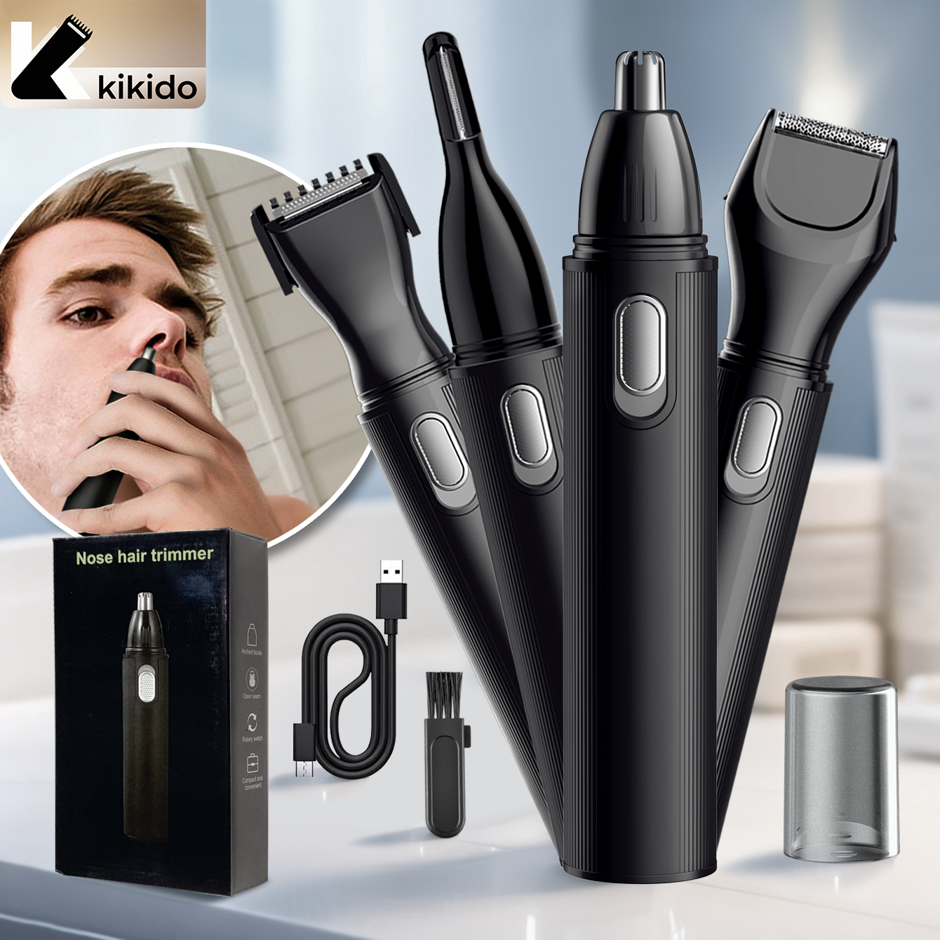 Men'S Grooming Nose Hair Trimmer - KIKIDO 4 in 1 Nose Hair