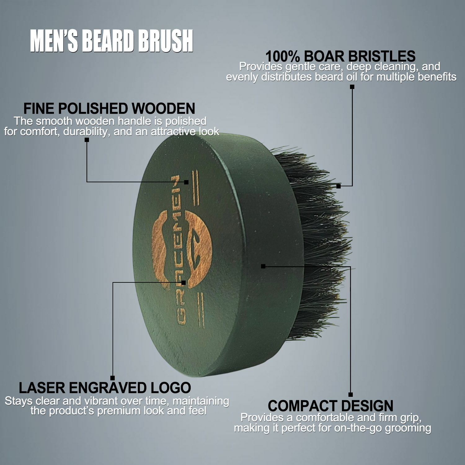 Round Beard Brush for Men – 10 - đánh giá và giá Men'S Grooming Brush