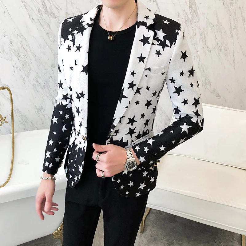 Star Print Slim Fit Blazers 20 - đánh giá và giá Mens Grooming Brand
