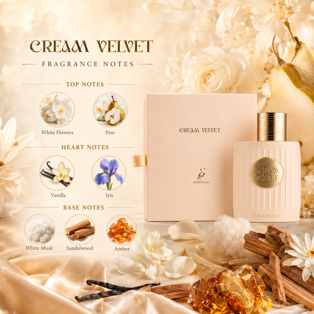 Khadlaj Cream Velvet Eau de Pa - đánh giá và giá Cologne Spray Bottle