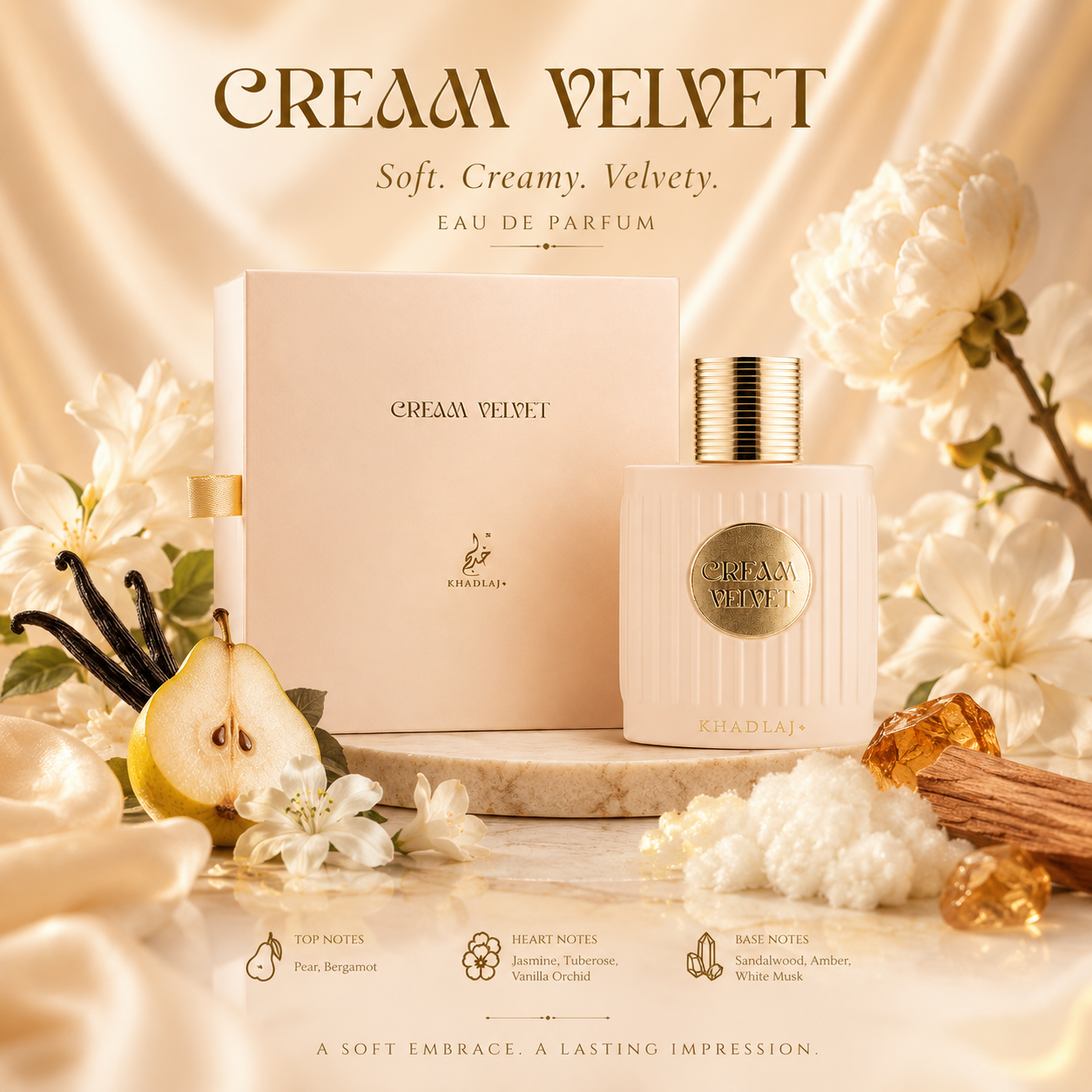Khadlaj Cream Velvet Eau de Pa - đánh giá và giá Cologne Spray Bottle