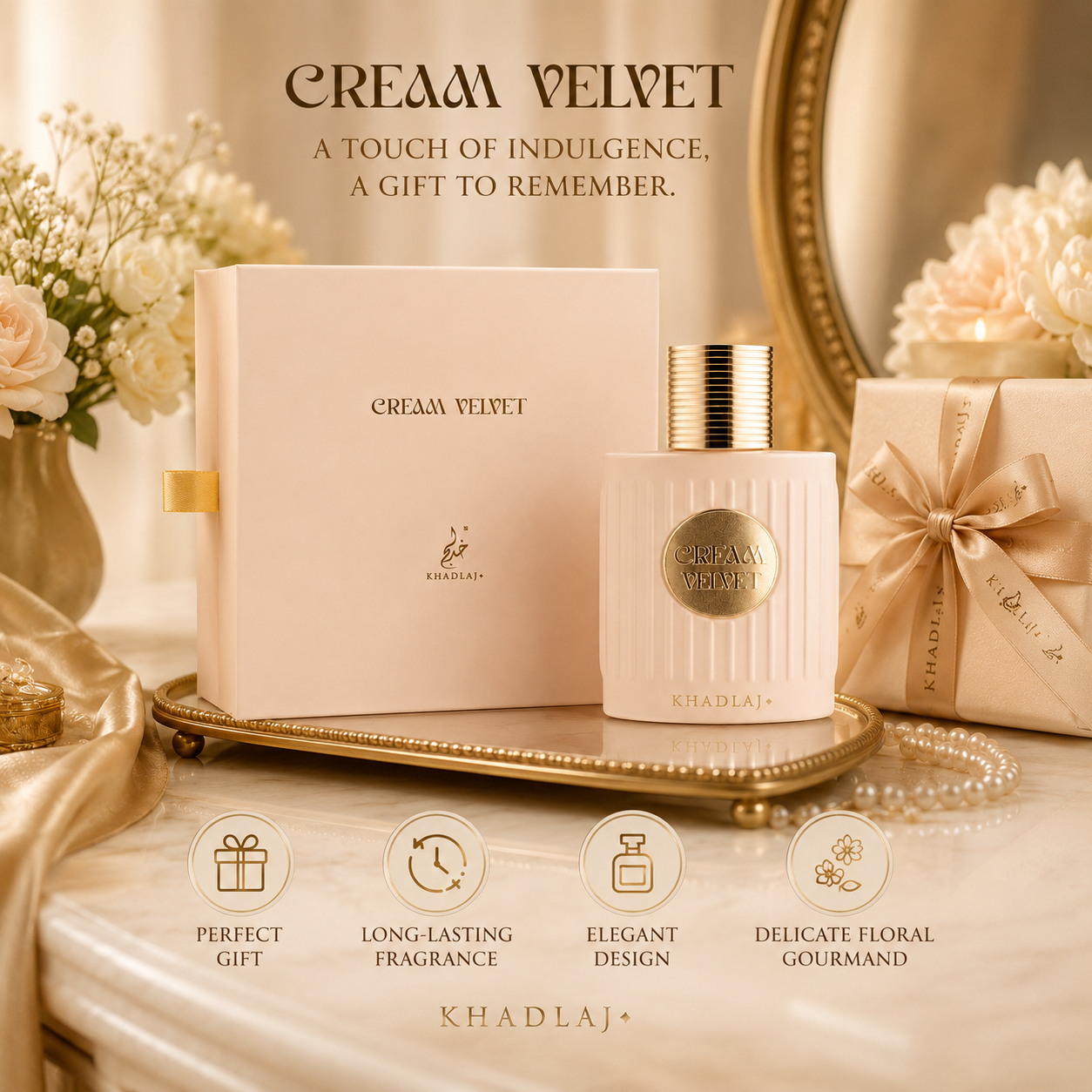 Khadlaj Cream Velvet Eau de Pa - đánh giá và giá Cologne Spray Bottle